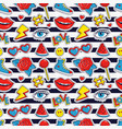 seamless pattern with stripes and colorful patches vector image