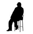 silhouette an old man sitting on a chair vector image vector image