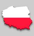 3d isometric map poland with national flag vector image