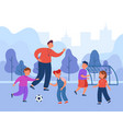 cartoon soccer coach training class vector image
