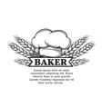 label chef with toque and spikelets of wheat vector image vector image