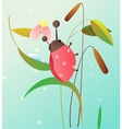 ladybird on a flower vector image vector image