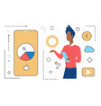 business people research data information vector image
