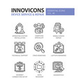 device service - modern line design icons vector image