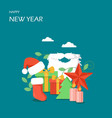 happy new year flat style design vector image
