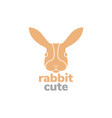 head flat rabbit minimal logo design graphic vector image
