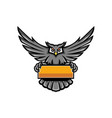 owl holding banner mascot vector image