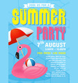 summer party invitation flyer background template vector image