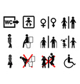 black bathroom symbol vector image