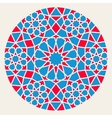 blue red islamic ornamental rosette circle vector image