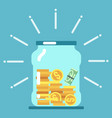 flat money glass jar saving vector image vector image