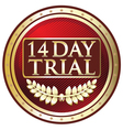 fourteen day trial label vector image