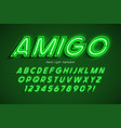 neon light 3d alphabet extra glowing font vector image