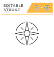 wind rose editable stroke line icon vector image