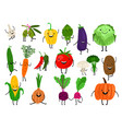 cartoon vegetables characters vector image vector image