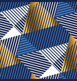 geometric gold and blue luxury seamless pattern vector image vector image