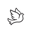 wedding dove sketch icon vector image