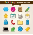 hand draw internet and web icon set vector image