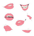 outline lips drawing vector image