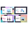 outsourcing landing page template set vector image