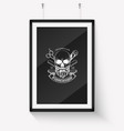 barbershop logo angry sticker with skull vector image vector image