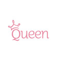 beauty queen crown lettering logotype logo vector image