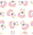 dog seamless pattern french bulldog paw repeat vector image