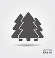 forest icon fur tree flat with shadow vector image vector image