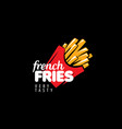 french fries on a black vector image