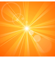 abstract orange background with sun rays vector image