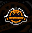 basketball championship sports logo emblem vector image vector image