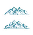 blue silhouette of mountains with shadows lights vector image
