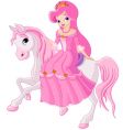 princess riding horse vector image vector image