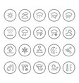 set round line icons weather vector image vector image