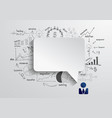 speech bubble with drawing business strategy plan vector image