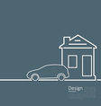 web template house and parking car logo in minimal vector image