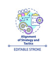 alignment of strategy and tactics concept icon vector image vector image