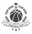 basketball sport club badge vector image