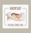 healthy sleep and posture correction banner vector image