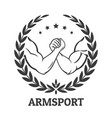 arm wrestling logo vector image vector image