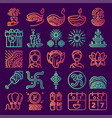 diwali icon set vector image