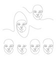 set minimal and abstract continuous line vector image