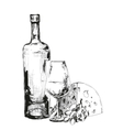 wine cheese and grapes vector image