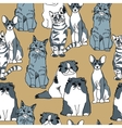 cats pets animal group gray seamless pattern vector image vector image