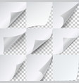 curled corners paper set advertising sticker vector image vector image
