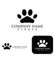 dog paw logo and symbol elements vector image vector image