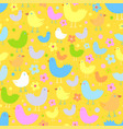 seamless pattern with cute funny cartoon birds vector image vector image