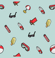 beach color outline isometric pattern vector image