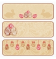 vintage easter horizontal banner set vector image