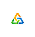 3d triangle colored business logo vector image vector image
